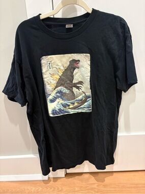 Black Godzilla Tee. Size Large
